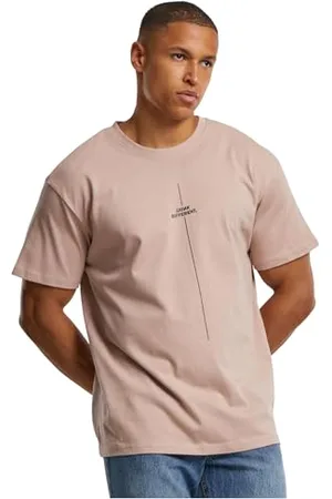 Merchcode Männlich Ohne Kragen T-Shirt, Rosa, 3XL