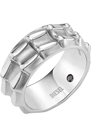 Diesel Ring Für Männer Stahl, Breite: 10mm Silber Edelstahlring, DX1394040