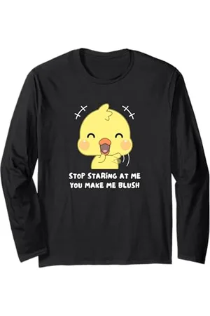 Original Cheddar Hör auf mich anzustarren Du lässt mich erröten Süßes Mädchen Langarmshirt