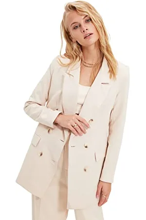 Trendyol Damen Übergroße Blazerjacke mit Knopf Übergroße Blazerjacke mit Knopf Trend, , 36