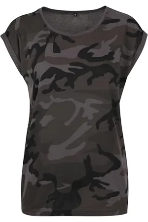 Build Your Brand Womens BY112-Ladies Extended Shoulder Camo Tee T-Shirt, , 3XL