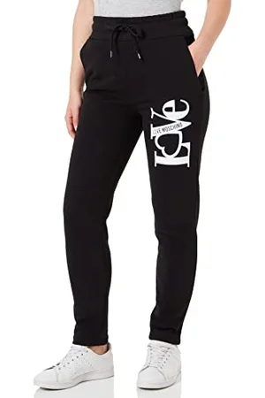 Moschino Womens Loose fit Jogger Casual Pants, Black, 40