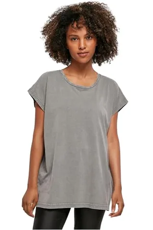 Build Your Brand Damen BY053-Ladies Acid Washed Extended Shoulder Tee T-Shirt, , XL