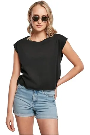Urban classics Damen TB4379-Ladies Organic Short Tee T-Shirt, Black, XXL