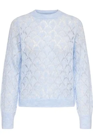 JDY Damen Dünner Strick Struktur Pullover Langarm Rundhals Sweater Basic Stretch Jumper LETTY, Farben: , Größe:L