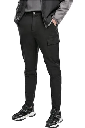 Urban classics Herren TB3698-Tapered Double Cargo Pants Freizeithose, Black, 32