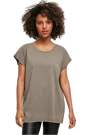 Build Your Brand Damen BY053-Ladies Acid Washed Extended Shoulder Tee T-Shirt, , L