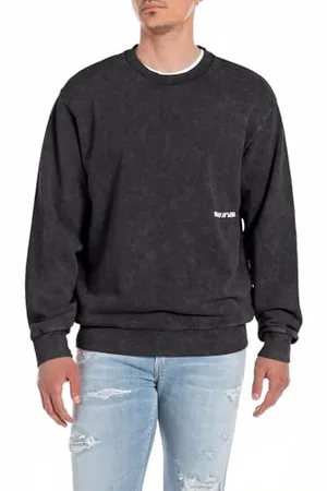 Replay Herren Sweatshirt aus Baumwolle, (Schwarz), M