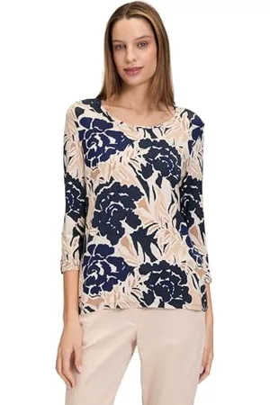 Betty Barclay Damen Basic Shirt mit Print Dark Blue/Nature,42