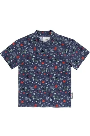 Sterntaler Badeshirt Kurzarm Unterwasser Print - UV-Schutz 50+ Schwimmshirt mit Rundhals - Jungen UV Shirt mit Reißverschluss in der Schulternaht - Kinder Badebekleidung, , Größe 92