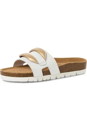Marco Tozzi Damen Pantoletten aus Leder Bequem, (White), 40 EU