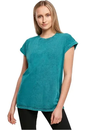 Build Your Brand Womens BY053-Ladies Acid Washed Extended Shoulder Tee T-Shirt, , 3XL