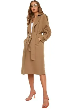 Trendyol Damen Archbreaker Detaillierter Wasser Der Lange Trenchmantel Trench Coat, , 36 EU