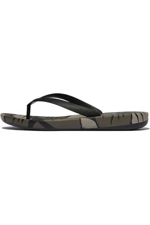 FitFlop Herren Iqushion Mens Leaf-Print Ergonomic Flip-Flops Flipflop, , 42 EU