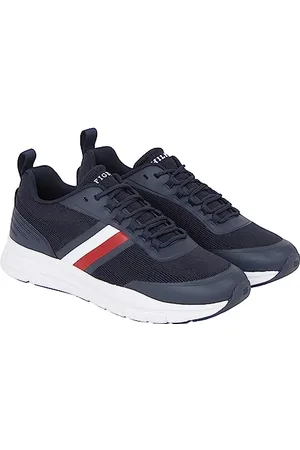 Tommy Hilfiger Herren Runner Sneaker Modern Runner Stripes Knit Sportschuhe, Blau (Desert Sky), 44