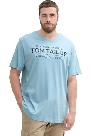 TOM TAILOR Plussize Plus Size - T-Shirt mit Logo Print, Calm Cloud Blue, 5XL