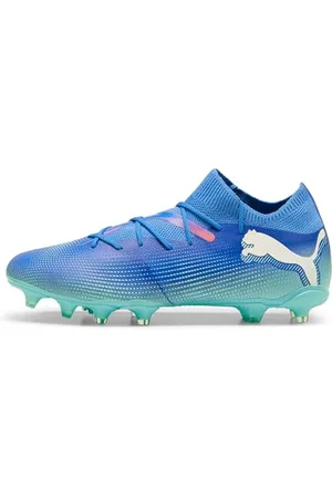 PUMA Unisex Future 7 Match FG/AG Soccer Shoe, Bluemazing White-Electric Peppermint, 44.5 EU