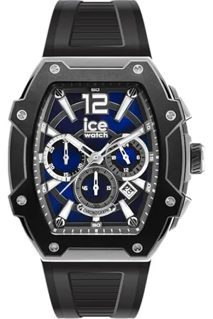 Ice-Watch Ice boliday Black Blue Silver Steel - Schwarze Herrenuhr mit Silikonarmband - 024364 (Large)