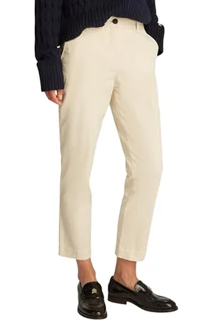 Tommy Hilfiger Damen Chino Hose Stretch Slim Knöchelfrei, Elfenbein (Ivory Petal), 40