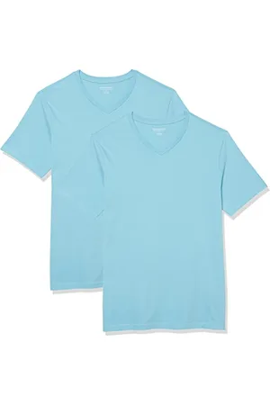 Amazon Herren T-Shirt mit kurzen Ärmeln, V-Ausschnitt und schmaler Passform, 2er-Pack, , L