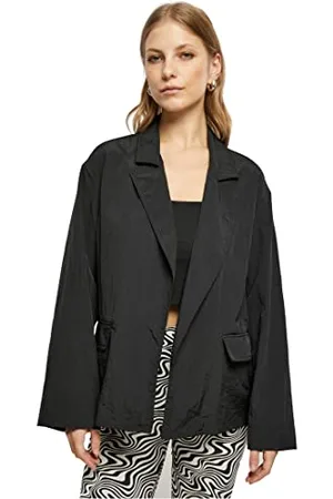 Urban classics Damen Ladies Oversized Crinkle Nylon Blazer Jacke, , M EU
