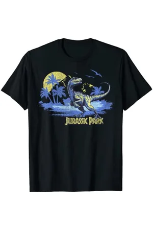 Jurassic Park Raptor Sunset Logo T-Shirt