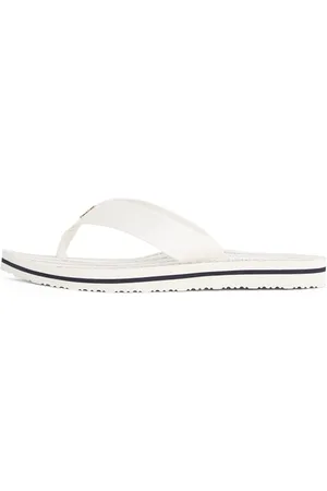 Tommy Hilfiger Damen Flip Flops Chain Print Elegant, Elfenbein (Ivory), 39