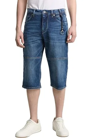 TOM TAILOR Herren 1044980 Bermuda Jeans Shorts, 10281-Mid Stone Wash Denim, 27