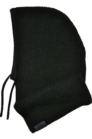 Urban classics Unisex TB5649-Heavy Knit Balaclava Beanie Hat, Black, one Size