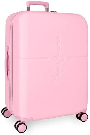 Pepe Jeans Highlight Koffer, mittelgroß, Rosa, 48 x 70 x 28 cm, ABS-Kunststoff, integrierter TSA-Verschluss, 79 l, 3,22 kg, 4 Doppelrollen von Joumma Bags, Rosa, Mittelgroßer Koffer