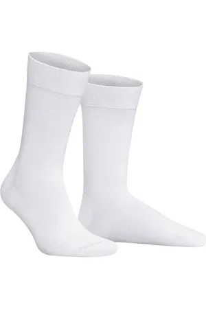 Hudson Herren Socken Relax Cotton druckfreier Bund White 0008 43-44