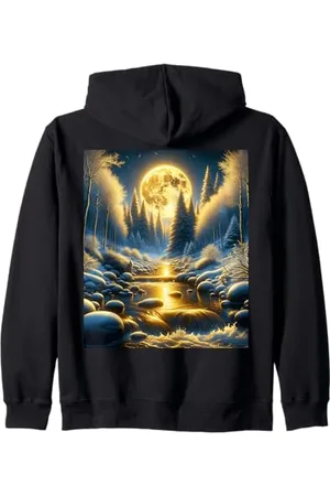 Steampunk Cool Vintage Creations Fantasy Winter Moon River Kapuzenjacke