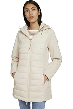TOM TAILOR Damen 1026521 Long Hybrid Jacke, 27469-Smooth Light Sand, XXL