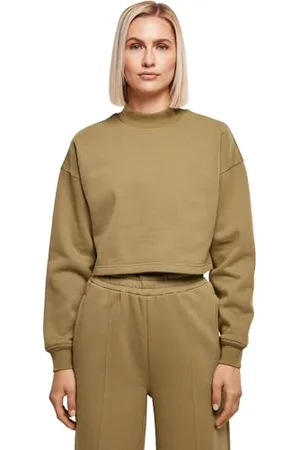Urban classics Damen TB4560-Ladies Cropped Oversized Sweat High Neck Crew Sweatshirt, , XS