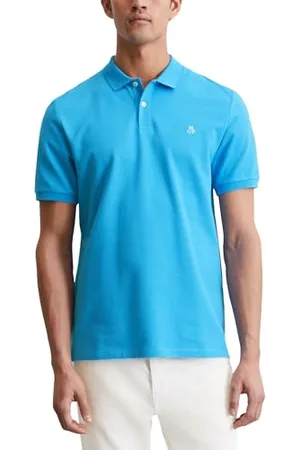 Marc O’ Polo Marc OߴPolo Herren Kurzarm-Poloshirt aus Bio-Baumwolle Regular Fit, Blau (Azure Blue), S