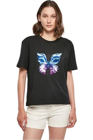miss tee Damen Chromed Butterfly Tee 4XL Black