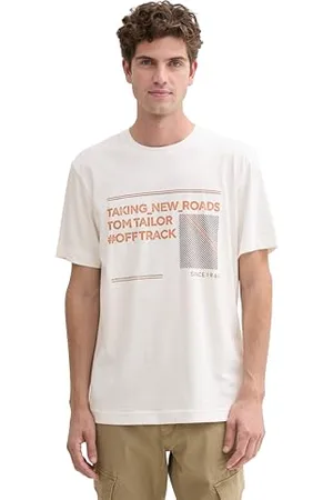 TOM TAILOR Herren T-Shirt mit Logo-Print aus Baumwolle, , L