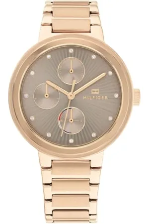 Tommy Hilfiger Multi Zifferblatt Quarz Uhr für Damen mit Rotgoldfarbenes Edelstahlarmband - 1782533
