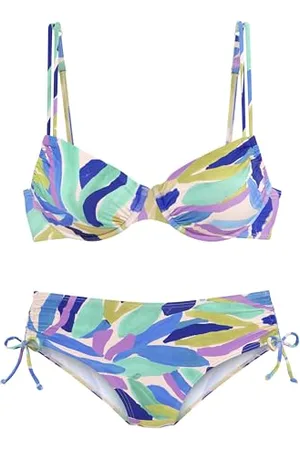 QS by s.Oliver Bügel-Bikini-Set mit blau-grünem Muster