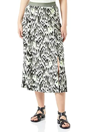 Gerry Weber Damen Gemusterter Midirock mit Seitenschlitz Gemustert lang 42