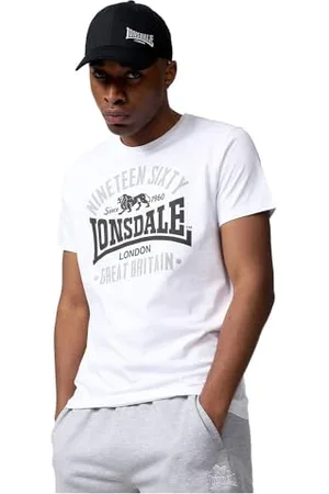 Lonsdale London Herren T-Shirt Normale Passform KILCHOAN White/Black/Grey L 117347