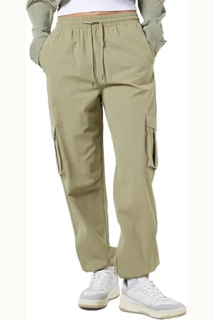 Noisy May Damen Cargo Pants High Waist Stoffhose Tapered Relaxed Fit Paperbag Hose Stretch NMKIRBY