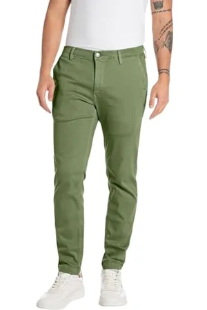 Replay Herren Chino Zeumar Slim-Fit Hyperflex X-Lite mit Stretch, Grün , 31W / 30L