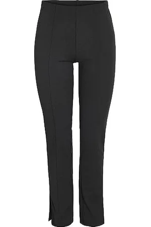 Noisy May Damen Elegante Stoffhose mit Schlitzen High Waist Tapered Leg Pants Stretch Trousers NMJASA