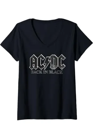 AC/DC Damen Zurück in — Nordamerika PWRUP 2025-Tour T-Shirt mit V-Ausschnitt