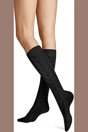 Hudson Damen Kniestrümpfe Winter Plait rutschfest 35-38