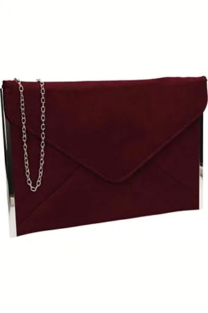 Swankyswans Damen Louis Wildleder Slim Umschlag Party Ball Clutch Kupplung, rot - - Größe: One Size