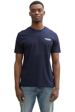 TOM TAILOR Herren 1043491 Basic T-Shirt mit Logo-Print, 21615-Nautical Navy, XXL