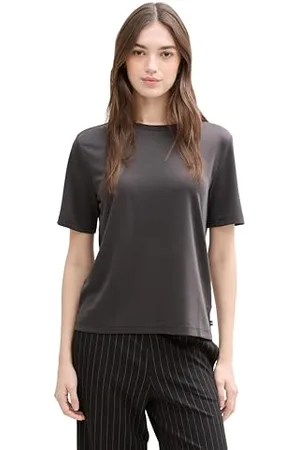 TOM TAILOR Damen 1041160 T-Shirt, 10899-Tarmac Grey, X-Large