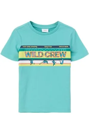 QS by s.Oliver Jungen 10.3.13.12.130.2130652 T-Shirt, kurzarm, Türkis 6632, 128-134